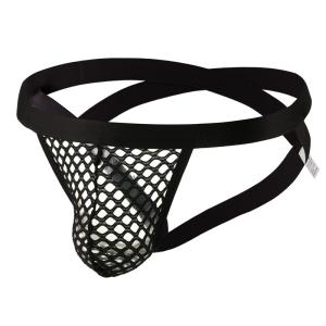 Lace Mesh Men's Thong – Breathable Nylon Double Strap Underwear for Couples & Honeymoon